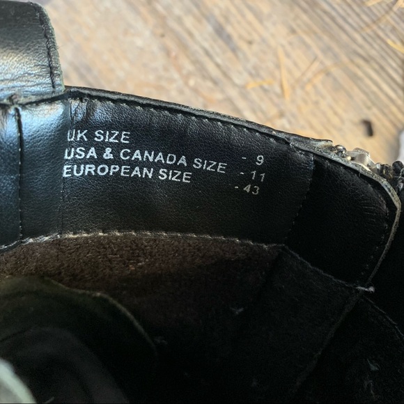 Black faux leather heeled ankle boot with silver double zipper detail - Picture 10 of 10